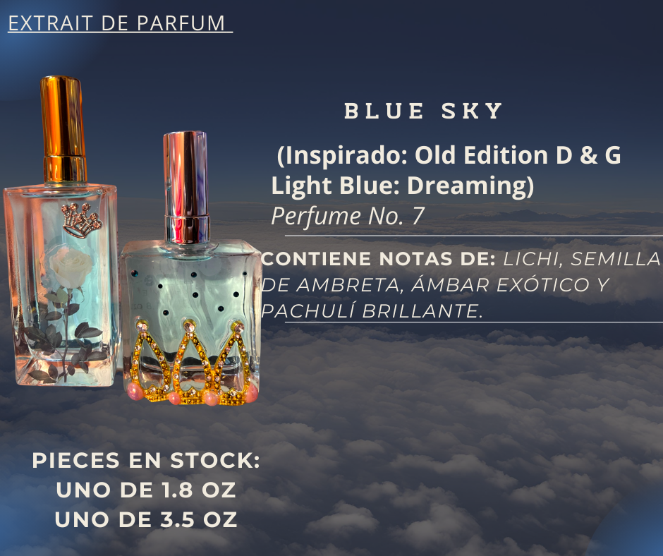 Blue Sky (Inspirado: Old Edition D & G Light Blue: Dreaming) Perfume No. 7